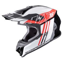 Casco motocross Scorpion EXO VX-16 EVO AIR Lignes nero rosso