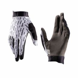 LEATT 1.0 GripR MTB Gloves White MicronGrip Palm Touchscreen Compatible
