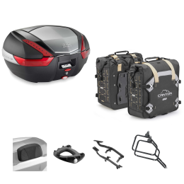 Kit GIVI bauletto V47 borsa CANYON nero rosso 47/35L per YAMAHA
