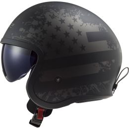 Casco Jet LS2 OF599 SPITFIRE II Black Flag Titanio Opaco
