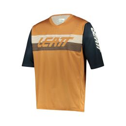 Maillot LEATT Enduro 3.0 MTB orange respirant à manches 3/4 IceYarn