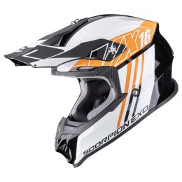 Casco motocross Scorpion EXO VX-16 EVO AIR Lignes nero arancio