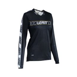 Maglia donna MTB LEATT Gravity 4.0 nero tessuto ultraleggero DWR riflettente