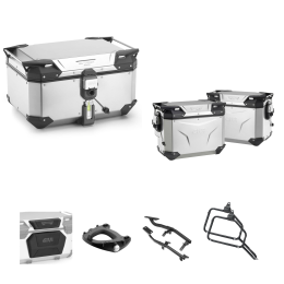 GIVI EVO SMART Aluminum Top Case Luggage Gray 58/44-40L for BMW R GS ADVENTURE