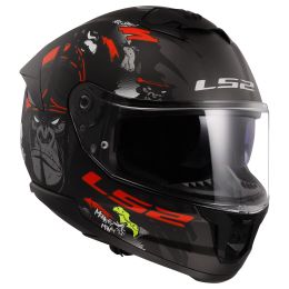 Casco Integrale LS2 FF808 STREAM II Angry Monkey Nero Opaco Rosso