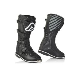 ACERBIS approved e-team motorcycle boots black with 4-hook closure