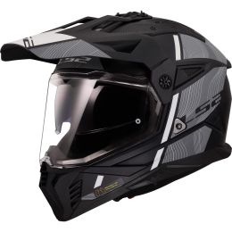 Enduro Helm LS2 MX702 PIONEER II Hill Matt Schwarz Weiß