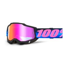 100% ACCURI 2 SUPERDOME Motocross-Brille mit rotem verspiegeltem Glas