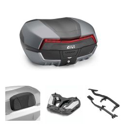 Kit bauletto GIVI MAXIA 5 grafite rosso 58L per BMW R 12 G/S