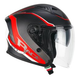 Jet Helm CGM 127G DEEP RACE Graphit Undurchsichtiges Rot