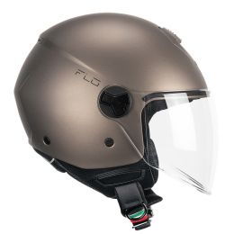 Jet Helm CGM 167A FLO Mono Glänzendes Satin-Taupe Langes Visier