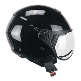 Jet Helm CGM 167A FLO Mono Glänzendes Schwarz Geformtes Visier