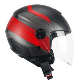 Jet Helm CGM 167K FLO City Mattschwarzrot Langes Visier