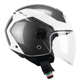 Jet Helm CGM 167L FLO Bico Glänzendes Weißgrau Langes Visier
