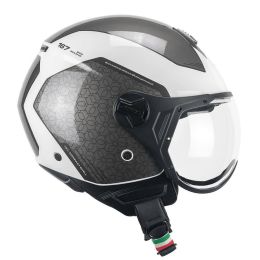 Jet Helm CGM 167L FLO Bico Glänzendes Weißgrau Geformtes Visier