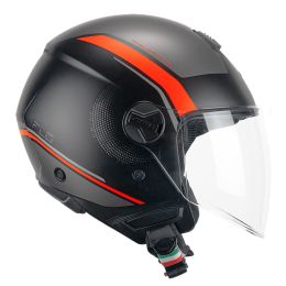 Jet Helm CGM 167M FLO Dot Schwarz Orange Fluo Matt Langes Visier