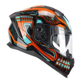 Integralhelm CGM 311M BLAST Maya Schwarz Orange Glänzendes Blau