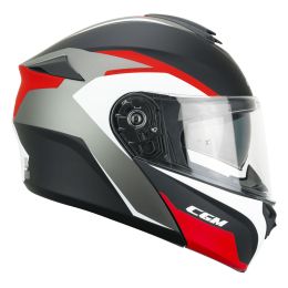 Casco Modulare CGM 568G BER DRESDA Nero Rosso Opaco