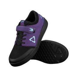 LEATT 2.0 Flat Kids MTB Shoes Purple Velvet Trail with RIDEGRIP WAFFLE GRIP