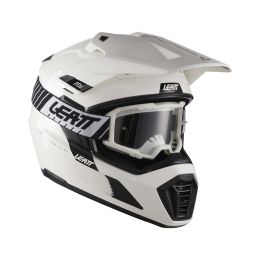 Casque enduro LEATT ADV 7.5 Polymer blanc noir avec masque 2.5