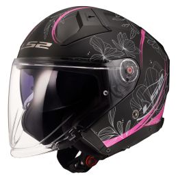 Casco Jet LS2 OF603 INFINITY II Lotus Nero Rosa Opaco