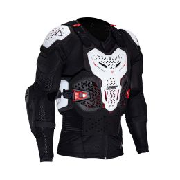 LEATT 5.5 Evo Motorrad Schutzshirt Schwarz Weiß lange Ärmel