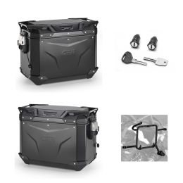 GIVI TREKKER OUTBACK EVO Black Aluminum Side Luggage Kit 44L for MORINI X-CAPE