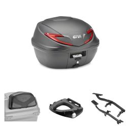Kit bauletto GIVI B360 nero rosso 39L per HONDA CB HORNET