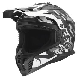 Casque cross LS2 MX708 FAST II GROTESK noir gris