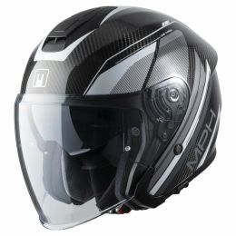 Casco Jet MPH LINE C Logic Carbon Bianco Argento