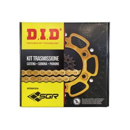 Kit trasmissione DID catena oro 114 maglie p530 corona in acciaio 40 e pignone 15