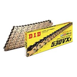CATENA TRASMISSIONE DID 530VX3 GOLD & BLACK 100 MAGLIE CON GIUNTO A RIVETTO ZJ