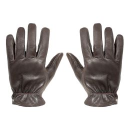 Cafe Racer Leather Motorcycle Gloves DMD Shield Dark Brown