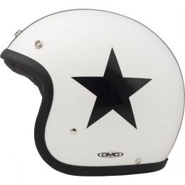 Jet Helmet Cafe Racer DMD Vintage Star White black