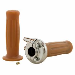 Manopola DOMINO Gas Rapido Vintage 22 mm Alluminio Marrone Guida Cavo Verticale