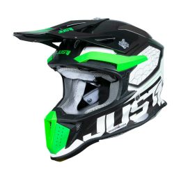 Casco Motocross JUST1 J18F HEXA verde fluo/nero/bianco