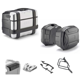 GIVI Trekker Lite Aluminum Top Case 46/35L Gray/Black for KTM