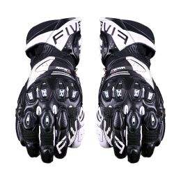 Gants Moto Racing FIVE RFX1 EVO Été Cuir Noir Blanc