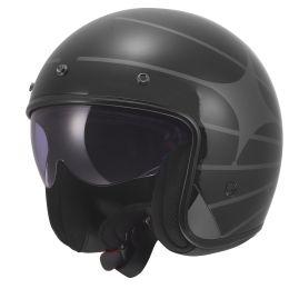 Casco jet LS2 OF601 BOB II COSMIC nero grigio