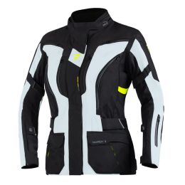 Giacca moto donna REBELHORN HARDY II grigia/nera/gialla fluo