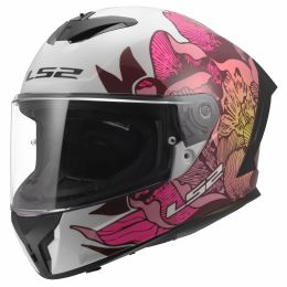 Integralhelm LS2 FF820 RAPID III POPPIES II weiss rosa