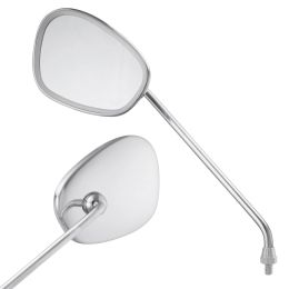 Specchietto manubrio sinistro PREMIUM QUALITAT M8 cromato 110x85mm