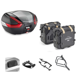 Kit GIVI bauletto V47 borsa CANYON nero rosso 47/25L per BMW R GS ADVENTURE