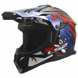 Casco cross LS2 MX708 FAST II GROTESK bianco blu rosso