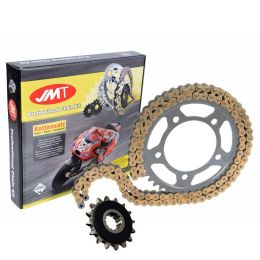 Kit trasmissione JMT catena X aperta oro 116 maglie 520 corona 41 pignone silenziato 16 z