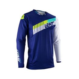 Maglia motocross LEATT Moto 4.5 Lite blu bianco rete elasticizzata
