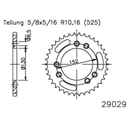 KETTENRAD 41Z TEILUNG 525-CAGIVA NAVIGATOR 1000 TOURING,M500AA NEU