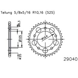 COURONNE MOTO ESJOT 50-29040-47