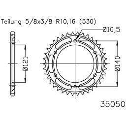 COURONNE MOTO ESJOT 50-35050-40