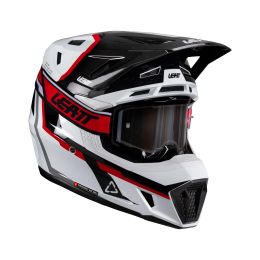 Casco motocross LEATT Moto 7.5 bianco nero rosso con maschera 4.5
